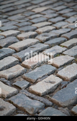 Original gepflasterten Straßen außerhalb der Brauerei Guinness Storehouse in Dublin Irland Stockfoto