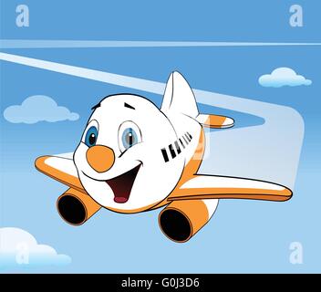 Cartoon-Illustration der lustige Flugzeug Comic-Maskottchen Stockfoto