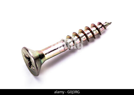 Silber Hardware Zimmerei diy Metall Stahl Makro Stockfoto