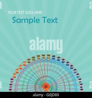 Riesenrad-Vektor-flach-Illustrationen Stock Vektor