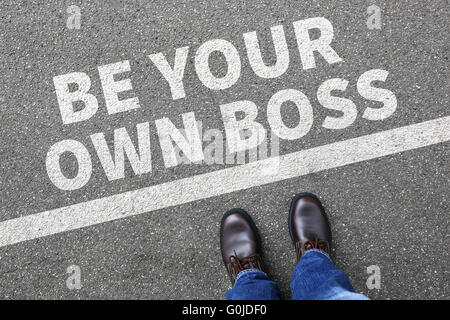 Selbstständige selbständige Beschäftigung sein eigener Chef Geschäftsmann Mann Geschäftskonzept Stockfoto