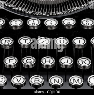 Tasten auf der Schreibmaschine Stockfoto
