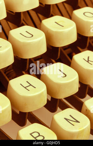 Tasten auf der Schreibmaschine Stockfoto
