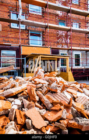 Bauschutt auf Baustelle Stockfoto