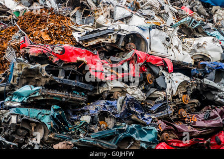 Autos wurden verschrottet Stockfoto