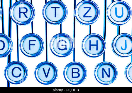 Tasten auf der Schreibmaschine Stockfoto