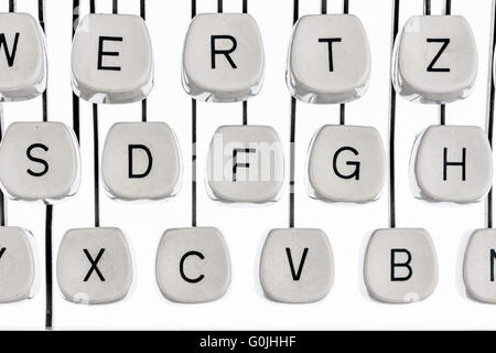 Buchstaben auf einer Schreibmaschine Stockfoto
