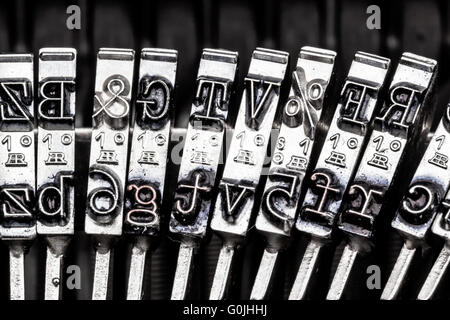 Buchstaben auf einer Schreibmaschine Stockfoto
