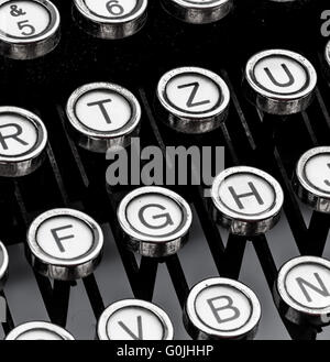 Tasten auf der Schreibmaschine Stockfoto