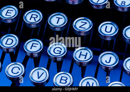 Tasten auf der Schreibmaschine Stockfoto