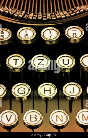 Tasten auf der Schreibmaschine Stockfoto