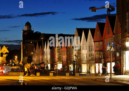 Holzhäuser, Tyskebryggen, Vagan, Altstadt, Bergen, Hordaland, Norwegen / Tyske Bryggen, dem deutschen Wharf Stockfoto