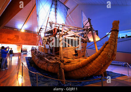 Papyrus Schiff Ra-2, Kon-Tiki Museum, Oslo, Norwegen / Thor Heyerdahl Museum Stockfoto
