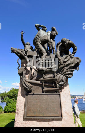 Krieg-Denkmal, Norwegian Maritime Museum, Oslo, Norwegen / Norsk Maritimt Museum Stockfoto