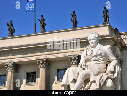 Denkmal Alexander von Humboldt, Humboldt-Universität zu Berlin, Unter Höhle Linden, Mitte, Berlin, Deutschland / Humboldt-Universität Zu Berlin, Humboldt-Universit? t, Humboldt-Universitat, Universit? t, HU Berlin Stockfoto