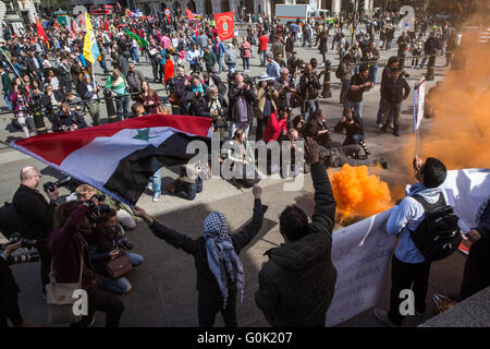 London, UK. 1. Mai 2016. Ahwazi arabische Aktivisten bei der Maikundgebung auf dem Trafalgar Square. Bildnachweis: Mark Kerrison/Alamy Live-Nachrichten Stockfoto