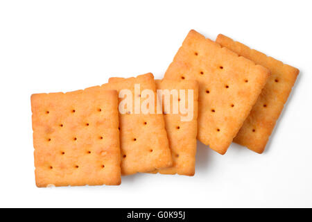 Butter-Cracker auf weißem Hintergrund Stockfoto