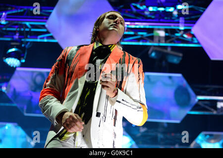 BARCELONA - 29 Mai: Arcade Fire (Indie-Rock-Band) führt bei Heineken Primavera Sound Festival 2014. Stockfoto