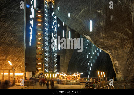 Salt Mine Galerie Ansicht Salina Turda in Rumänien Stockfoto