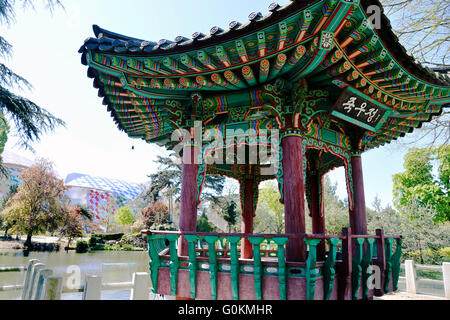 Ansicht des Jardin d ' Acclimatation in Paris, Koreanischer Garten Stockfoto