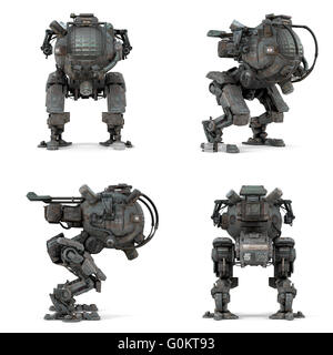 Roboter, die isoliert Sammlung der Ansicht 3D rendering Stockfoto