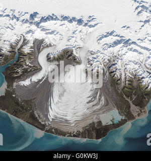 Draufsicht der Erde aus dem Weltraum. Elemente des Bildes von der NASA eingerichtet. Stockfoto