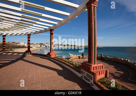 Piquio Garten und Sardinero Strand, Santander, Kantabrischen Meer. Kantabrien, Spanien Europa Stockfoto