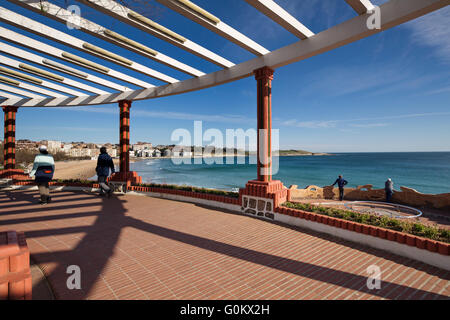 Piquio Garten und Sardinero Strand, Santander, Kantabrischen Meer. Kantabrien, Spanien Europa Stockfoto