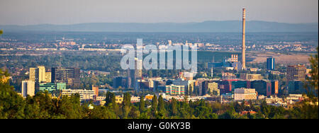 Stadt Zagreb Geschäft Bezirk Panorama, Hauptstadt von Kroatien Stockfoto