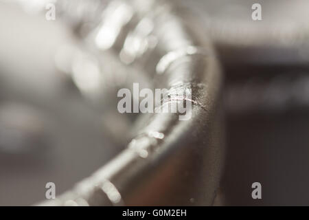 Verbrannte erloschen Docht einer Kerze Stockfoto