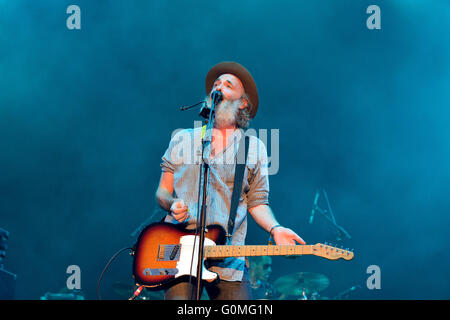 BENICASSIM, Spanien - 20 Juli: Travis (britische Post-Britpop-alternative-Rock-Band) Konzert in FIB Festival. Stockfoto