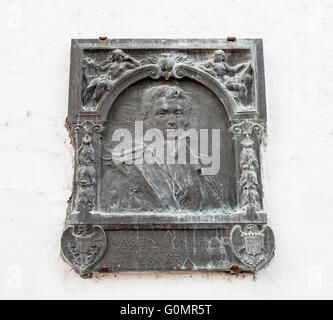 Gedenktafel des amerikanischen Schriftstellers Washington Irving in Sevilla, Spanien Stockfoto