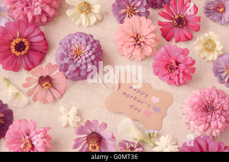 Rosa Blumen mit glückliche Mutter Tag Tag, Tiefenschärfe, Muskelaufbau Stockfoto