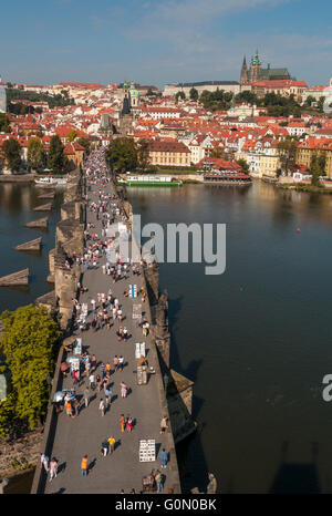 Charles IV-Brücke und der Kleinseite. Prag Stockfoto