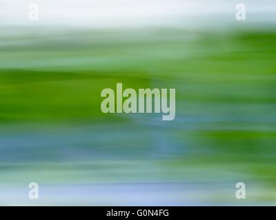 Impressionistische Landschaft von Blumen, Feld und Himmel Stockfoto