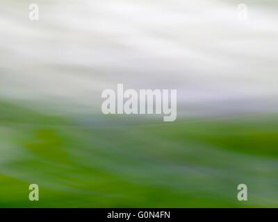 Impressionistische Landschaft von Blumen, Feld und Himmel Stockfoto