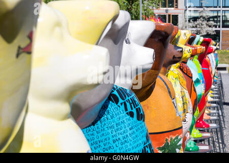 Buddy Bears in Berlin April 2016 Stockfoto