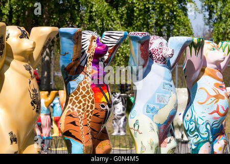 Buddy Bears in Berlin April 2016 Stockfoto