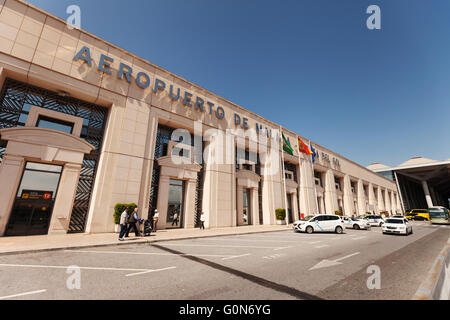 Eingang zum Malaga Flughafen (Aeropuerto de Málaga, Costa Del Sol), Andalusien, Spanien-Europa Stockfoto