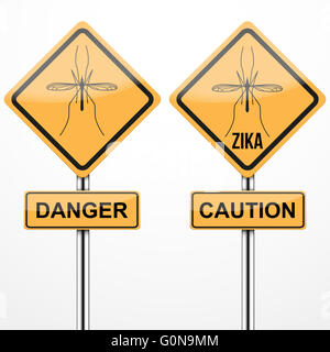 Zika Virus Warnschild Stockfoto