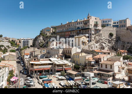 Blick über Auffes Tal (Vallon des Auffes), Marseille, Bouches du Rhone, Provence Alpes Cote d ' Azur, Frankreich Stockfoto