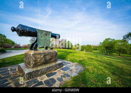 Kanone auf Patterson Park in Baltimore, Maryland. Stockfoto