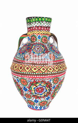 Ägyptische verzierte bunte Keramik Gefäß (Kolla) Stockfoto