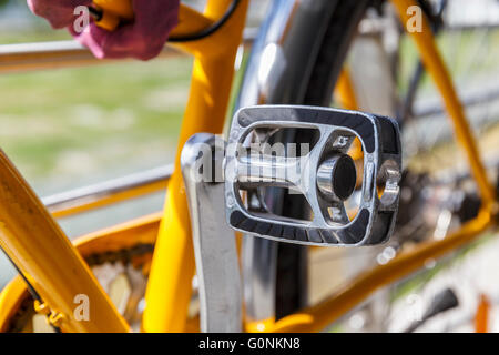 Fahrrad Pedal. Closeup Stockfoto