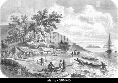 VIETNAM: Saigon River, Cochinchina, antique print 1870 Stockfoto