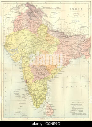 Indien: Indien, 1870 Antike Landkarte Stockfoto