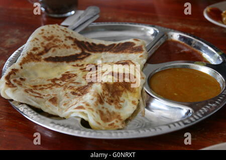 Malaysische Küche: indisch, Roti Canai Stockfoto