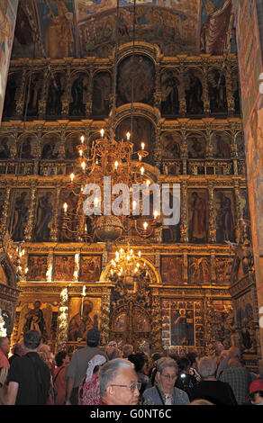 Wand der Symbole (griechischen Stil, 17. Jahrhundert Barock), Kirche von dem Propheten Elia, Jaroslawl, Russland. Stockfoto