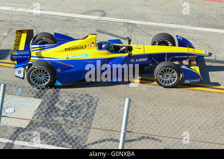 Renault Zero Emission Rennwagen in der Long Beach Formel E-Grand-Prix-Rennen-Praxis. Stockfoto