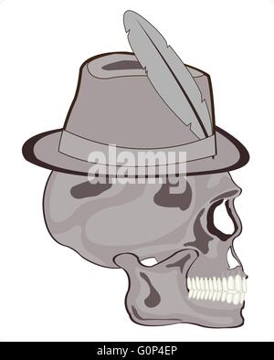 Totenkopf mit Hut Stock Vektor